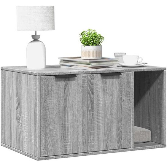 Bac à litière design Gris Sonoma 80x50x45 cm Bois composite, Arbres à chats 2024 Nouveau