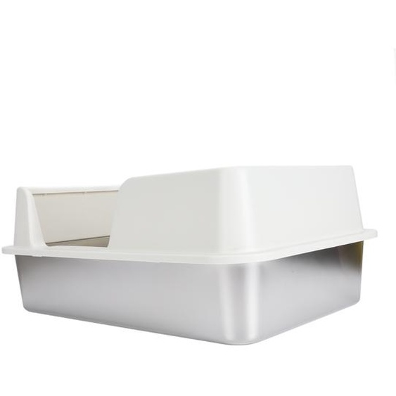 Bac à litière en acier inoxydable, résistant aux taches et aux rayures, bac à litière fermé sur le dessus, facile à nettoyer, structure sûre pour les chats de petite et moyenne taille