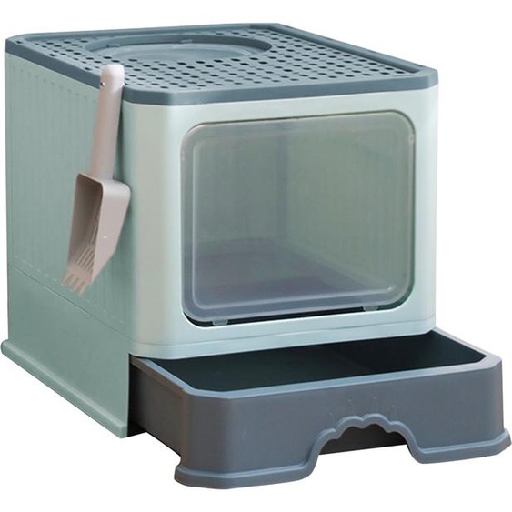 Bac à litière extensible, Bac à litière avec pelle Pliable Portable Double porte