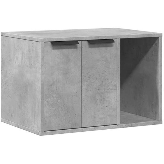 Bac à litière gris béton 60x40x40 cm Bois composite