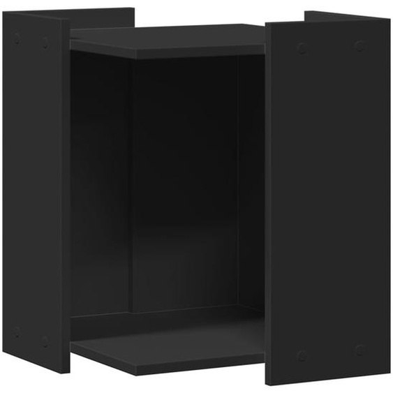 Bac à litière Noir 42x42x51 cm Bois composite