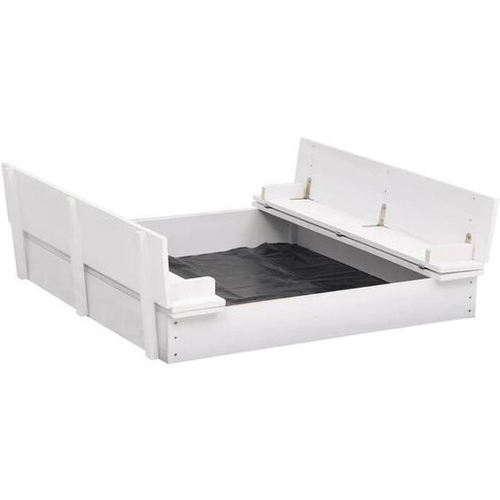 Bac à sable Bois de sapin Blanc 95x90x15 cm