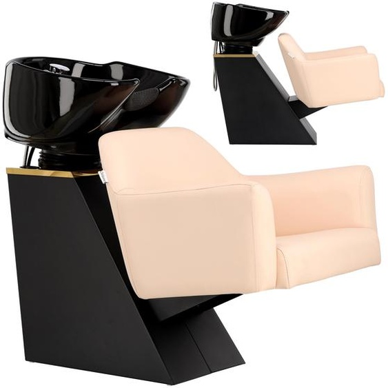 Bac à shampoing Milos professionnel pour coiffeur et barbier - Vasque céramique orientable et robinetterie complète