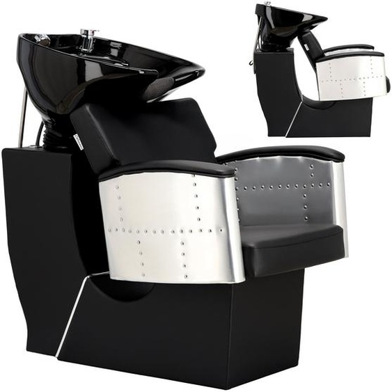 Bac à shampoing Modus pour salon de coiffure et barbier, avec vasque céramique inclinable et robinetterie complète