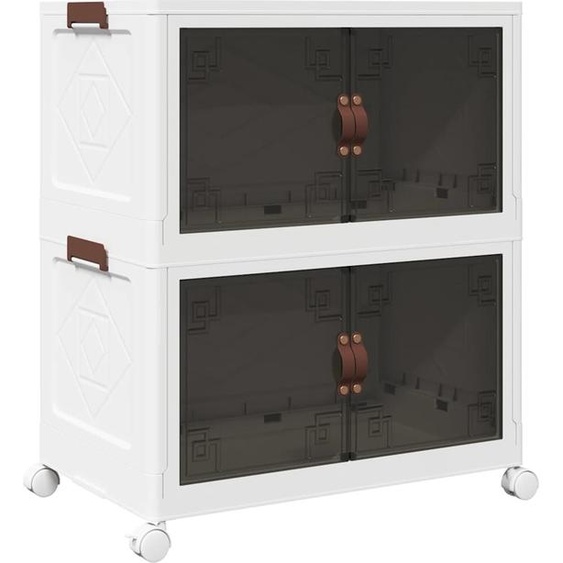 Bac de rangement sur roulettes Empilable 2 niveaux 75 L 64x40x76cm