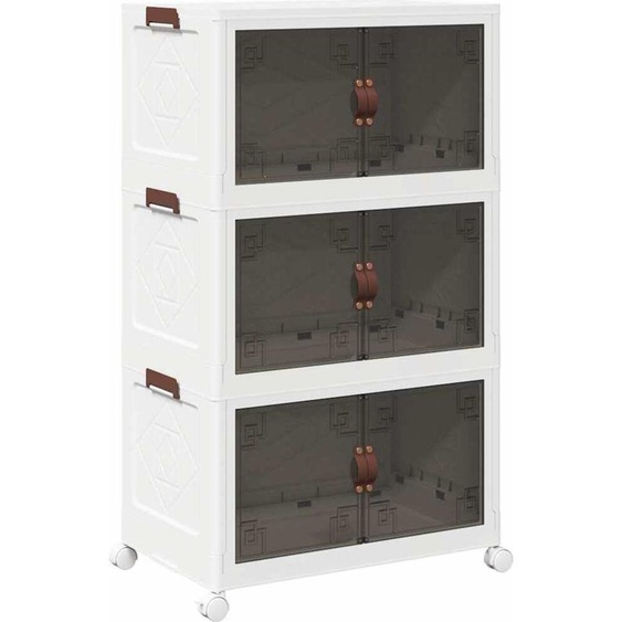 Bac de rangement sur roulettes Empilable 3 niveaux 75 L