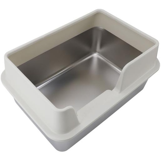 Bac  litire Bewinner en acier inoxydable 19.7 x 13.8 x 9.8in - Open Top High Side Large Litter Pan avec pelle - Surface lisse anti-adhrente Bac  litire pour chats et lapins