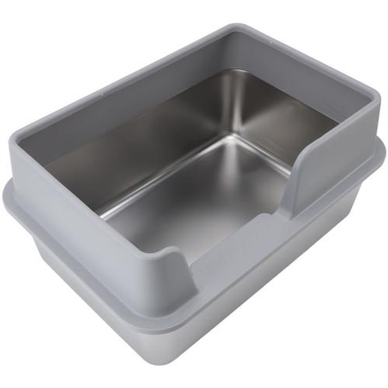 Bac  litire Bewinner en acier inoxydable 19.7 x 13.8 x 9.8in - Open Top High Side Large Litter Pan avec pelle - Surface lisse anti-adhrente Bac  litire pour chats et lapins