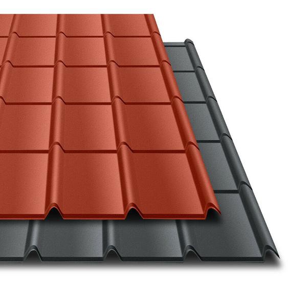 Bacacier - Tôle imitation tuile emboîtable Tuile r Area® Coloris: Brun mat - Dimension: 2102 x 912 mm - 1.80 m²