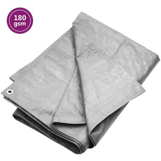 Bâche 180 g/m² 8x8 m Gris PEHD