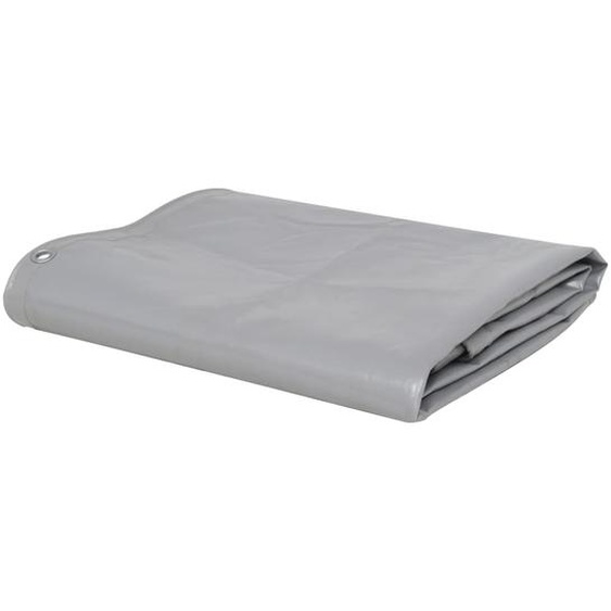 Bâche 650 g / m² 1,5 x 10 m Gris