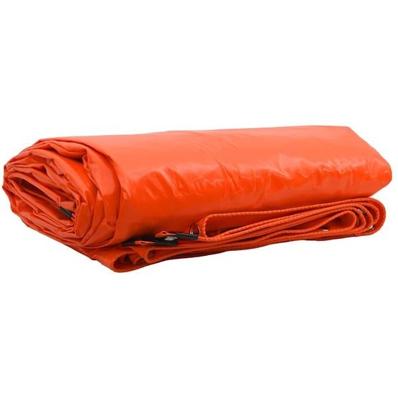 Bâche 650g / m² Orange 4 x 4 m Toile avec revêtement en PVC