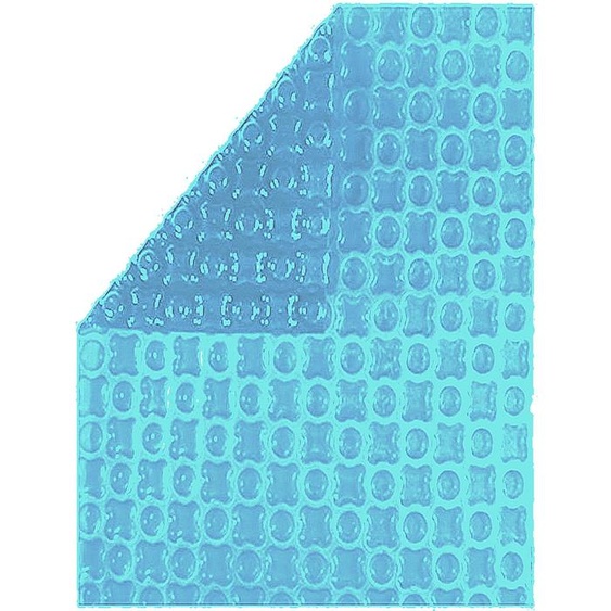 Bâche à Bulles Piscine 6x3 m OXO Light Blue 400 microns - Non Bordée - Confection France - Kit oeillets + bâchette protection