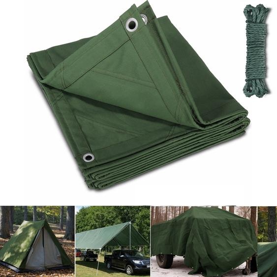 Bâche de couverture 450g/m² résistante à la déchirure et aux UV Toile à voile, bâche de camion pour voiture,bateau,camping,bois de chauffage,plancher de bois,3mx4m