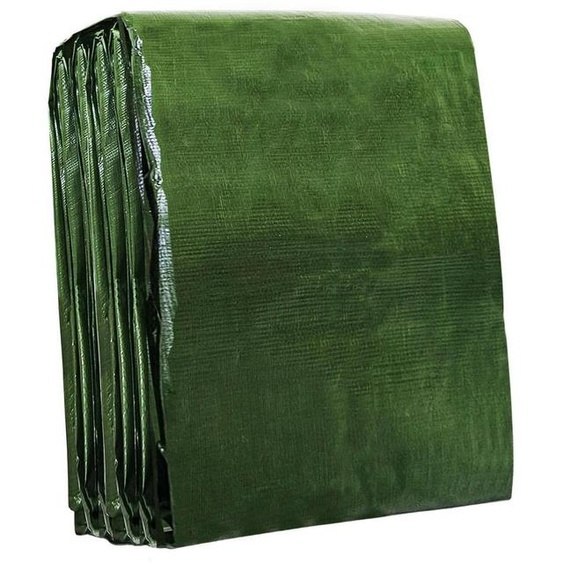 Bâche de protection, 150 g/m², robuste, imperméable, résistante à la déchirure, revêtue des deux côtés, dimensions 6 x 10 mètres, couleur verte