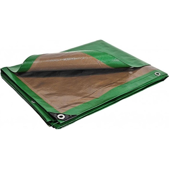 Bâche de protection 8 x 12 m Verte et Marron PE haute résistance 250g/m2