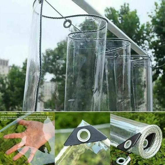 Bâche de protection transparente en PVC imperméable pour meubles de jardin 25 m x 45 m résistante au froid à la pluie et YYV