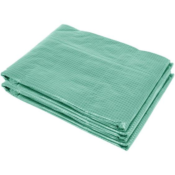 Bâche de rechange serre tunnel 6 m², bâche dim. 3L x 2l x 2H m pe anti-UV imperméable 6 fenêtres + porte enroulable zippée vert
