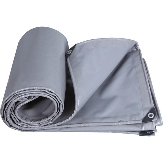 Bâche PVC grise imperméable avec illets, bâche résistante aux intempéries durable auvents pliables, bâche de protection contre la pluie pour meubles de jardin plantes serre (3x5M)