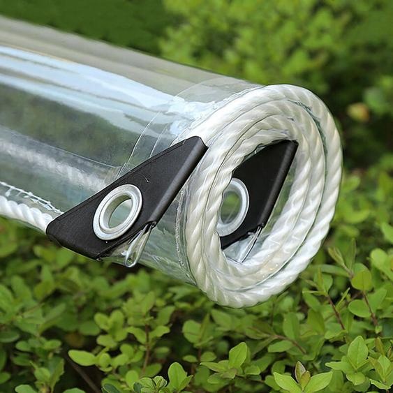 Bâche PVC transparente imperméable avec illets, bâche résistante aux intempéries auvents résistants pliables,3 × 5M protection contre la pluie bâche pour meubles de jardin plantes serre