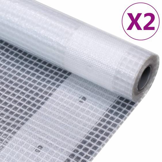 Bâches Leno 2 pcs 260 g/m² 2x10 m Blanc