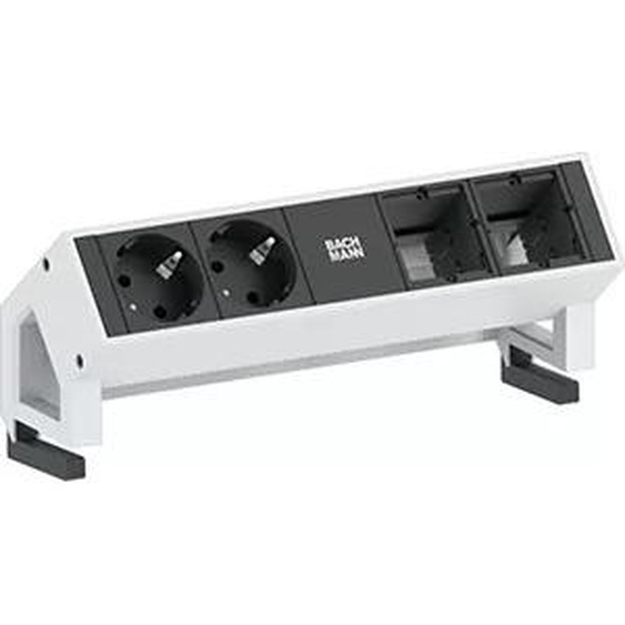 Bachmann DESK 2 - Bâti de prises - entrée, entrée GST18i3 - raccords de sortie : 2 - cordon de 20cm - Allemagne - blanc, RAL 9010 (902211)