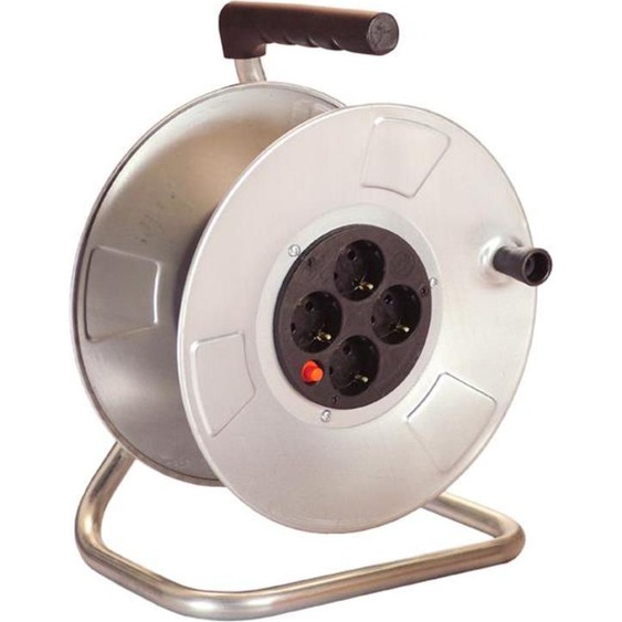 BACHMANN Enrouleur de câble 4x vide, sans câble, tôle dacier