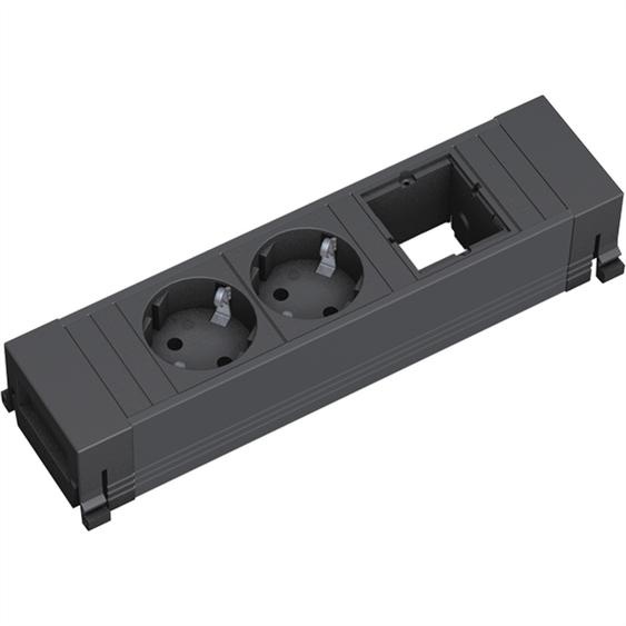 BACHMANN POWER FRAME 2xCEE7/3 1xCM, profilé en plastique 0,2m GST18