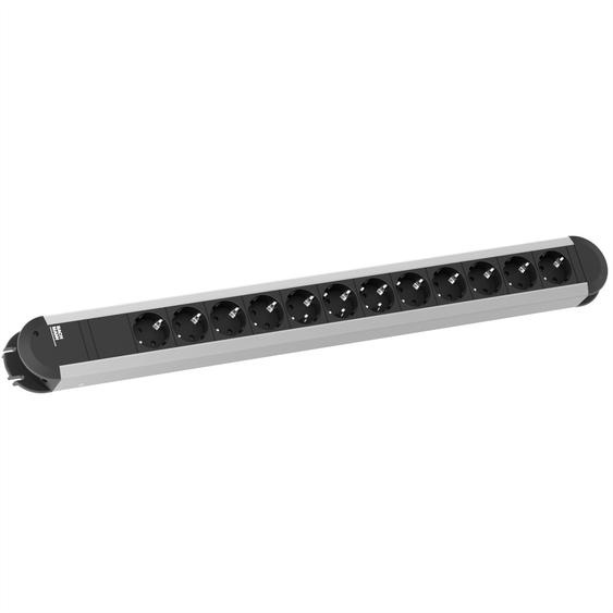 BACHMANN PRIMO Multiprise 12x contact de protection, aluminium, 1,75 m