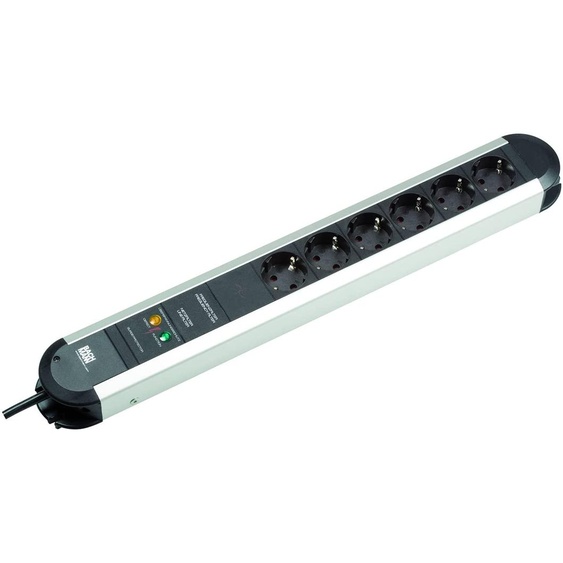 BACHMANN PRIMO Multiprise 6x contact de protection aluminium protection totale des appareils, 1,75 m