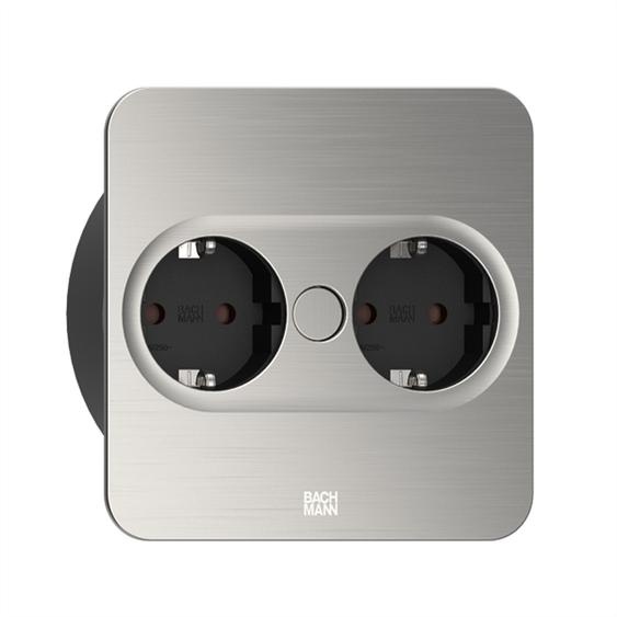 BACHMANN TWIST 2 2xCEE7/3 2,0m AEH aspect inox carré