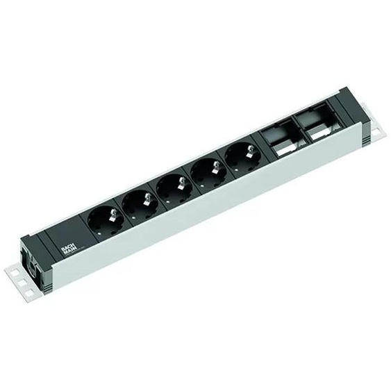 Bachmann UNIVERSAL - Bâti de prises - Prises de sortie : 5 (alimentation) - cordon de 3,0m - noir, argenté-anthracite (922.0181)