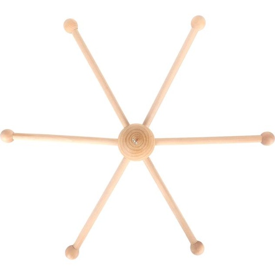 BAFOVY Baby Crib Mobile Porte-manteau, Porte-mobile en bois à 6 bras pour b bébé Porte-mobile avec crochet pour crèche DIY Wind Chime Jouet Affichage Pièce de nuit