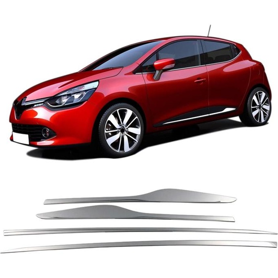 Baguettes de protection latérales de porte Acier inoxydable Chrome Renault Clio 4 HB 2012-