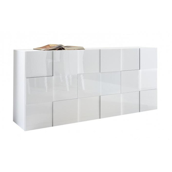 Bahut design 3 portes laqué blanc brillant - Faust