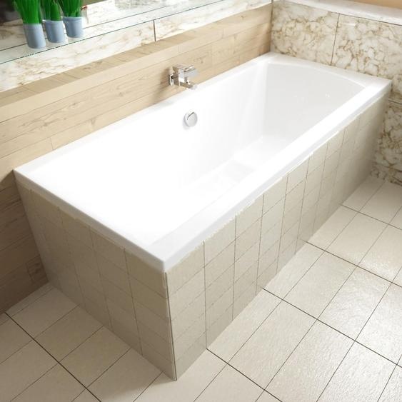 Baignoire Acrylique 4en1 Rectangulaire 190x90 Blanc + Cabine Styrofoam, Siphon moderne chromé Premium et Pieds (cadre) inclus | BADLAND INES