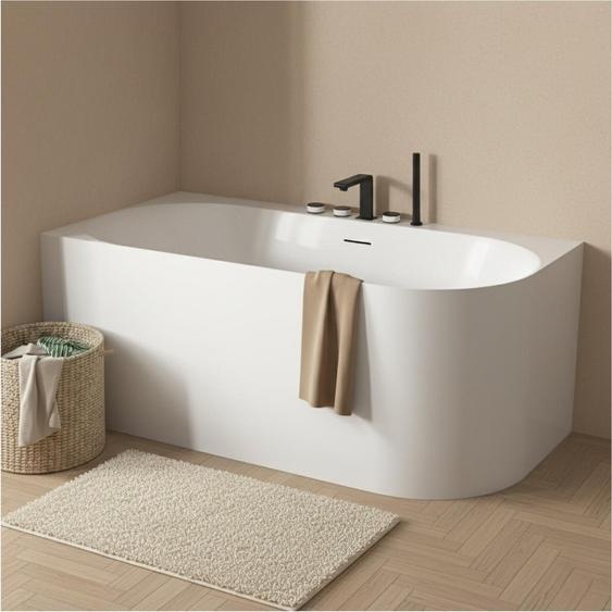 Baignoire acrylique Lucite FORMA semi-îlot blanche 170cm - Angle gauche