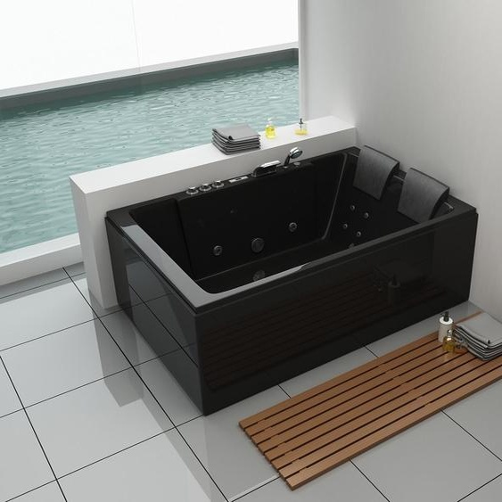 Baignoire balnéo Torino 180 x 120 cm Noir