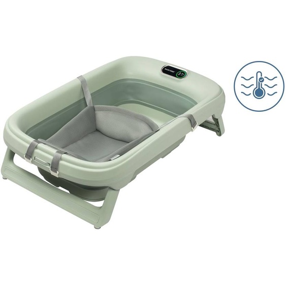 Baignoire Bébé Indigo Plus, Avec Thermomètre Intégré Sage Green