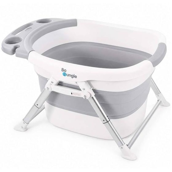 Baignoire Bébé Pliable Avec Siège Et Bouchon Thermosensible Blanc