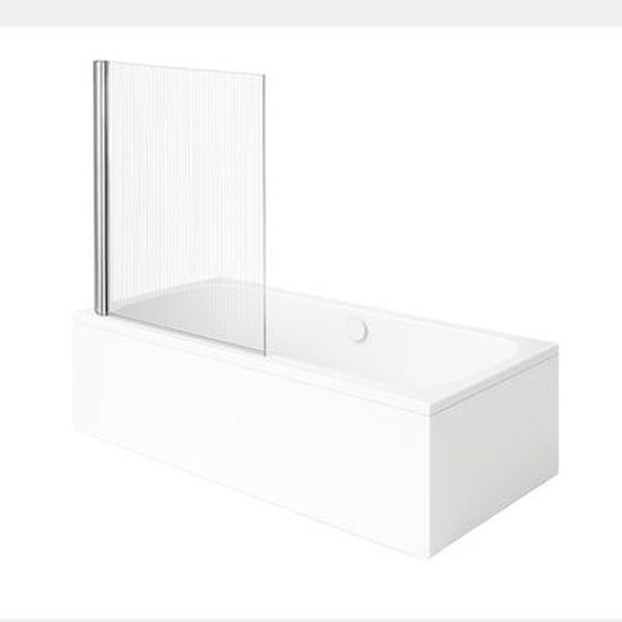 Baignoire droite Architectura 170 x 70 cm Blanc + Pare bain gauche AURYS Raywall chromé