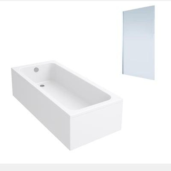 Baignoire droite Architectura acrylique 170 x 70 cm  + Pare bain gauche AURYS Mist 1 chromé