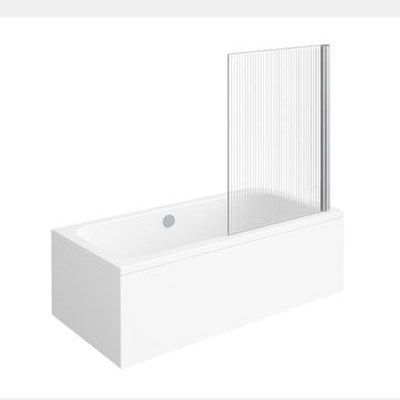 Baignoire droite Architectura acrylique 170 x 80 cm  + Pare bain droite AURYS Raywall chromé