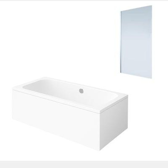 Baignoire droite Architectura acrylique 170 x 80 cm  + Pare bain gauche AURYS Mist 1 chromé