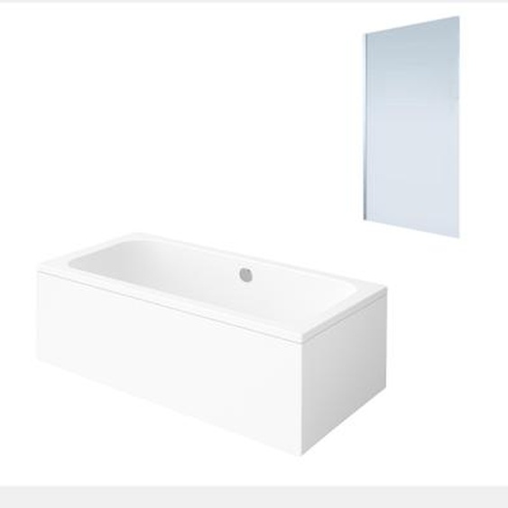Baignoire droite Architectura acrylique 180 x 80 cm  + Pare bain gauche AURYS Mist 1 chromé