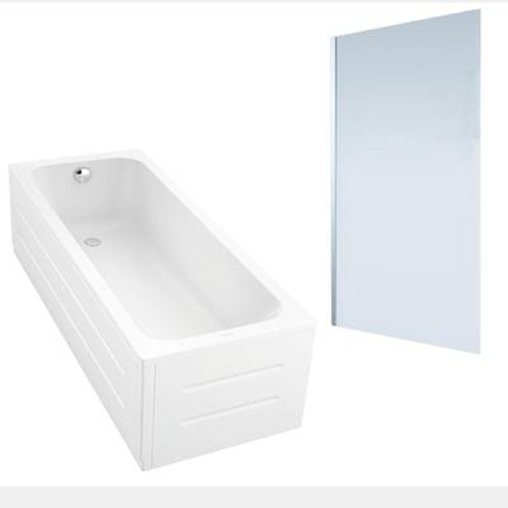 Baignoire droite D-Code 1700x700 mm + Pare bain droit AURYS Mist 1 chromé