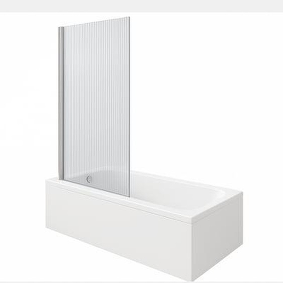 Baignoire droite D-Code 1800x800mm + Pare bain gauche AURYS Raywall chromé