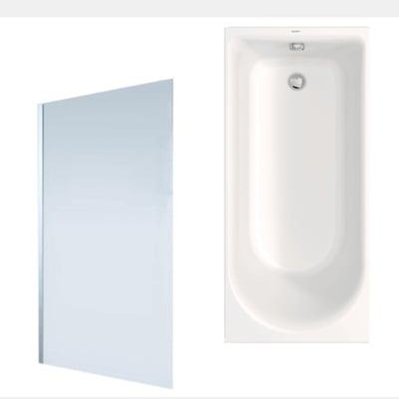 Baignoire droite D-Neo 1600x700mm + Pare Bain gauche AURYS Mist 1 chromé