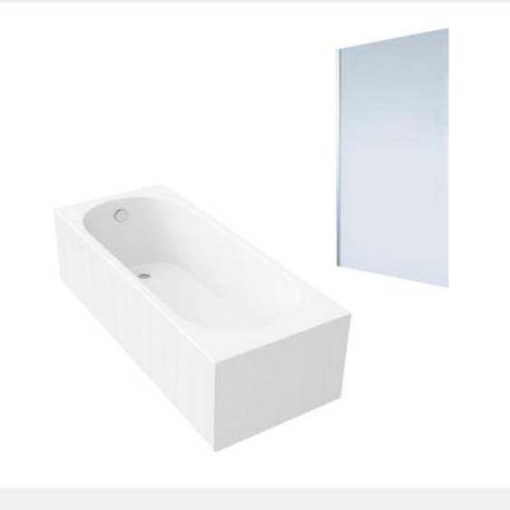 Baignoire droite O.novo 170x75cm Blanc + Pare Bain gauche AURYS Mist 1 chromé