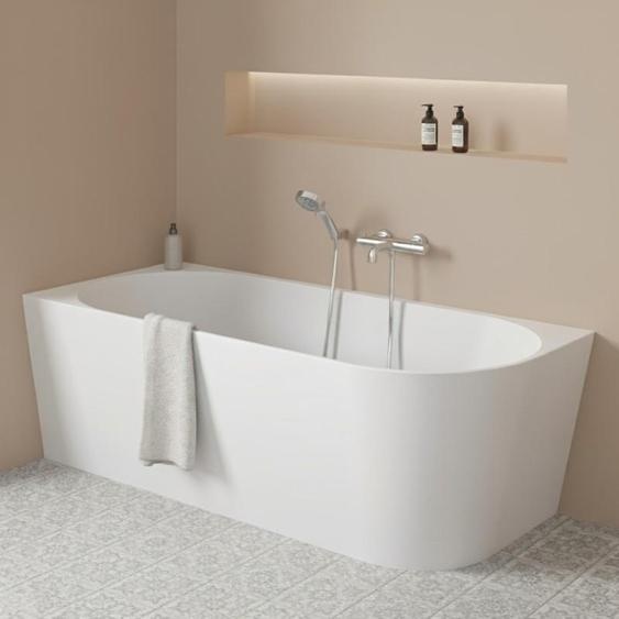 Baignoire MILO 150cm Semi-Îlot Gauche - Pack Complet Acrylique Blanc